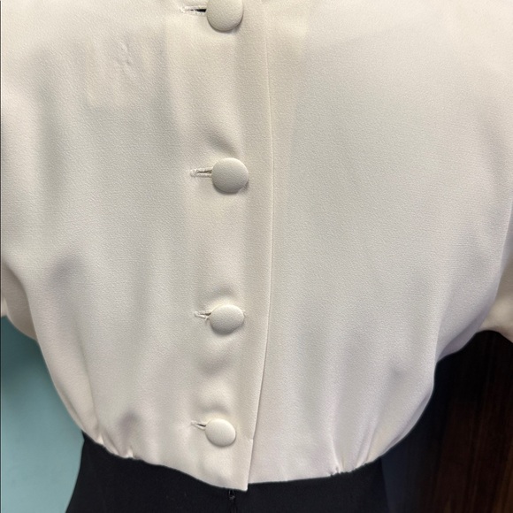 Chic Black and Cream Midi Dress - Picture 4 of 5